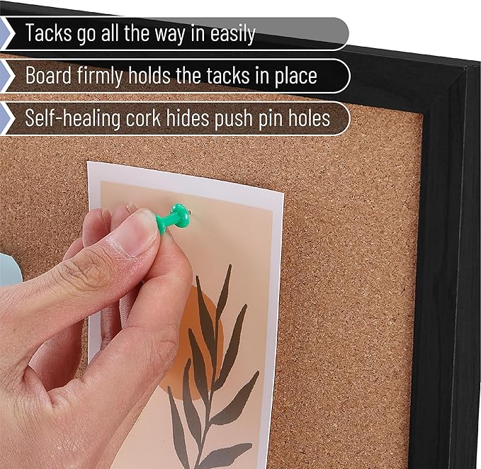 Mr. Pen- Cork Notice Board, 36 X 24 Inches, Cork Bulletin Board for Walls, Pin Boards, Framed Corkboard, Decorative Hanging Pin Boards, Perfect for Office & Home Decor