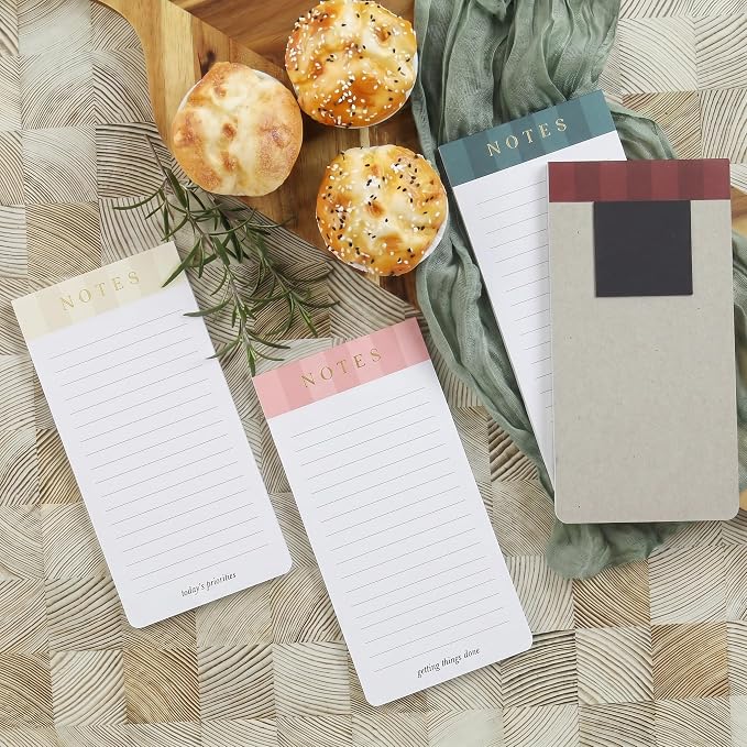 ZICOTO Beautiful Magnetic Notepads for Fridge - Set Of 6 To Do List Pads | Modern Note Pads with Lined Pages to Easily Write Notes and Make Grocery/shopping Lists - Strong Magnets for Refrigerator