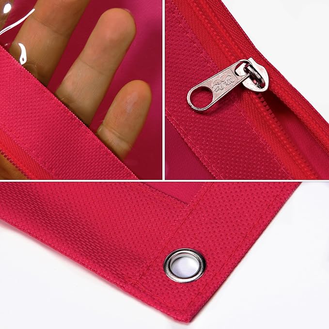 Mr. Pen- Pencil Pouch for 3 Ring Binder, 2 Pack, 10"x6.75", Smooth Zipper | Clear Window, Large Capacity Pencil Case with 3 Reinforced Grommets for School, Office, Supplies Storage | Clear Window, Large Capacity Pencil Case with 3 Reinforced Grommets f...
