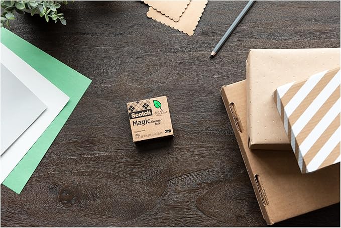 Scotch Magic Greener Tape with Dispenser, 3/4 in x 900 Inches, 6 Boxes of Tape and 1 Desktop Dispenser