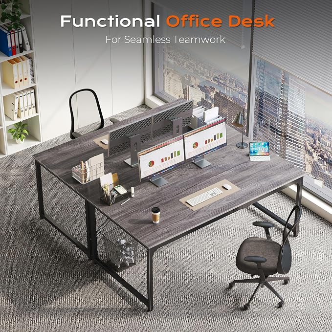 63 X 29.5 Inch Computer Desk with Deeper Desktop, Gaming Office Writing Work Desk for Home Office, Study, Bedroom, Work from Home, Metal Frame, Grey
