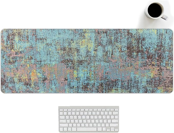 Vintage Blue Green Mouse Pad Gradient Desk Mat Retro Blue Green Rectangle Large Long Computer Mousepad, XL Mousepads Teal Desk Accessorie Office Supplies for Women Men 31.5x11.8