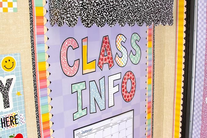 Teacher Created Resources Composition Straight Rolled Border Trim - 50ft - Decorate Bulletin Boards, Walls, Desks, Windows, Doors, Lockers, Schools, Classrooms, Homeschool & Offices