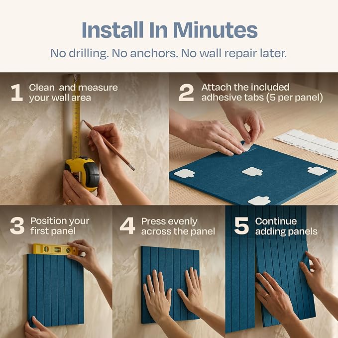 X-Large Cork Board Alternative 12-Pack Felt Bulletin Board Thick and Decorative Pin Board for Home Office Walls 47.24 x 35.43 Inches with 72 Adhesive Tabs - [Ocean Turquoise]