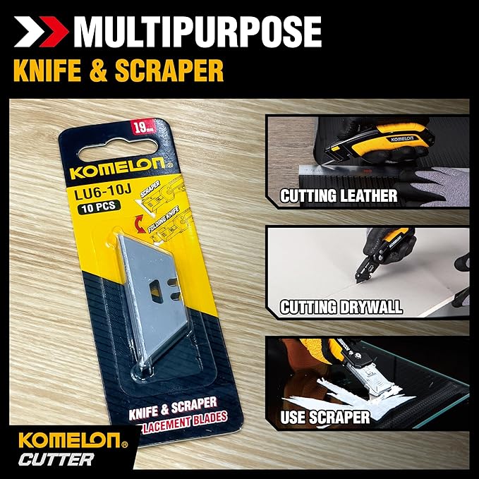 Komelon Knife & Scrapper Replacement Blades, 10 Count (Pack of 1)