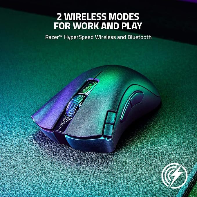 Razer DeathAdder V2 X HyperSpeed: Award-Winning Ergonomic Design - Ultra-Fast Wireless - 235hr Battery Life - 7 Programmable Buttons - Gen 2 Mechanical Switches - 5G 14K DPI Optical Sensor