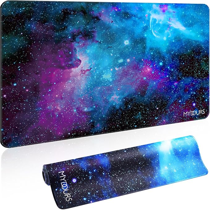 Mydours 40" x 24" Gaming Mouse Pad, XXXL Full Desk Pad (Purle Universe) | Non-Slip Rubber & Smooth Fabric, Computer Pad Protector, Extended Desk Mat for Gaming, Office, Home, Workingg