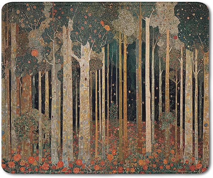 William Morris Inspired Forest Mouse Pad, Rustic Forest Botanical Nature Mouse Pads Mousepad for Home Office Dorm Computers Laptop Supplies Desk Accessories, 9.5x7.9 Inch