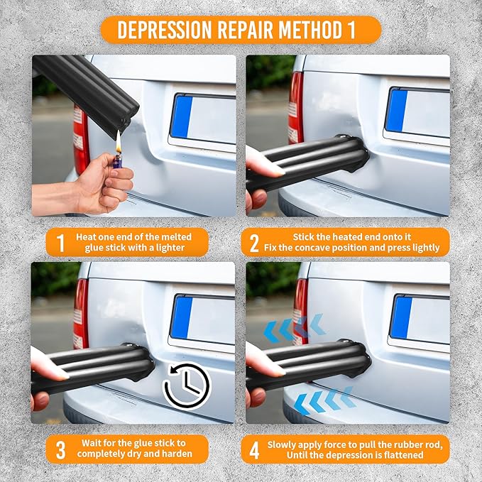 32 Pcs Dent Repair Glue Sticks, 0.43” Dia x 8” Long Black Hot Glue Sticks, Paintless Dent Repair Tool Kit PDR Glue Sticks for Craft Gun and Car Body Repair Dent Remover Tool