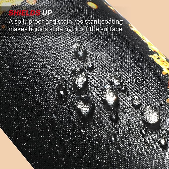 MROCO Mouse Pad [30% Larger] with Anti-Fray Stitched Edges, Premium-Textured Waterproof Surface, Non-Slip Rubber Base, Computer & Gaming Mouse Mat for Laptop, Office & Home, 8.5 x 11 in, Black Gold