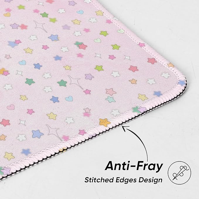 Premium Stitched Mouse Pad 10.2 x 8.3 in | Smooth, Washable Desk Mat with Non-Slip Base | Personalized Cute MousePads for Gaming,Work,Laptop, Computer, Office, Home (Colorful Stardust)