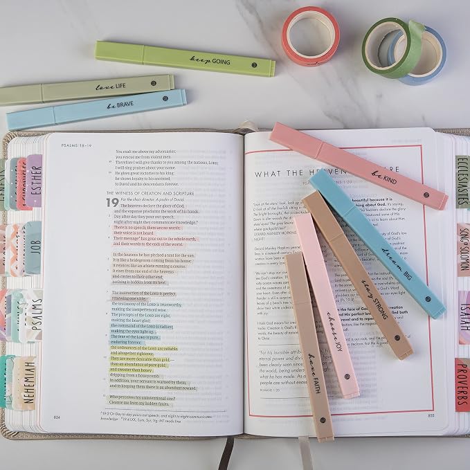 DIVERSEBEE Bible Highlighters with Soft Chisel Tip, 8 Pack Assorted Colors Pens No Bleed, Quick Dry Set, Cute Aesthetic Markers, Bible Study Journaling Supplies and Accessories (Earthy) | 8 Pack Assorted Colors Pens, Quick Dry, Cute Aesthetic Markers, ...