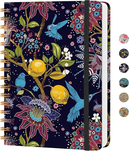 CICPAP Lined Spiral Journal Notebook, A5 College Ruled Notebook for Journaling, Note-Taking, and Daily Planning, Durable Hardcover with an Elegant Design, Hummingbird