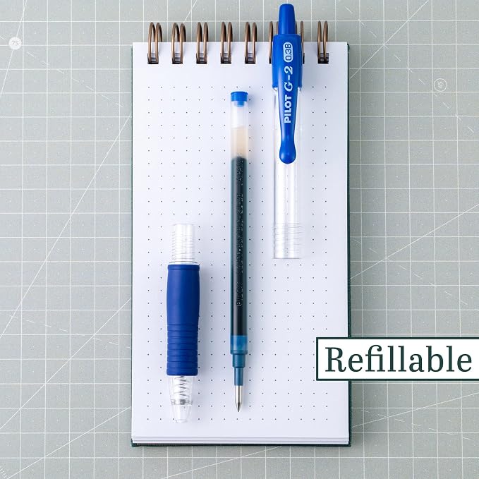 PILOT G2 Premium Rolling Ball Gel Pens, 0.38mm, Blue Ink, 12-Pack