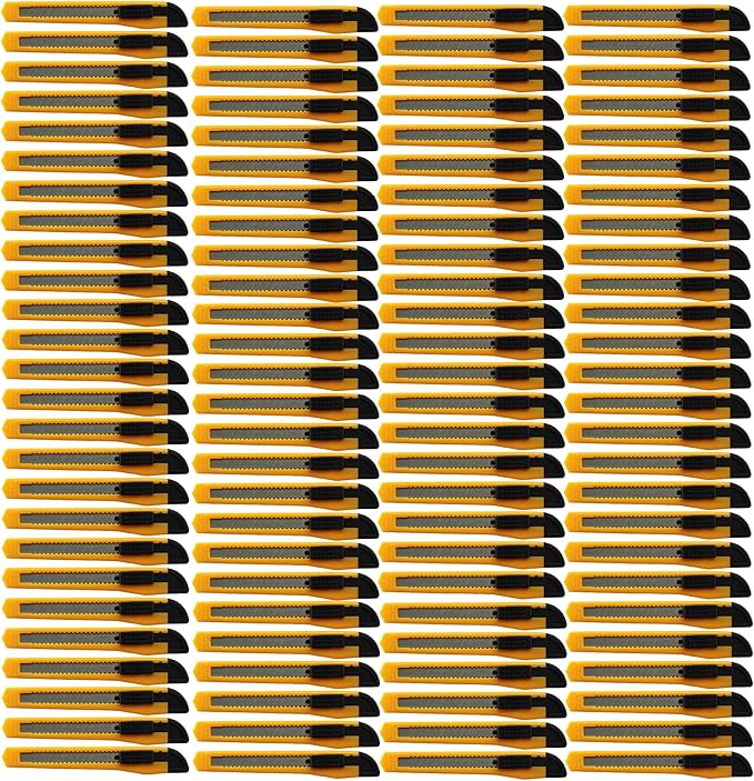 100x Bulk Small Yellow Utility Knife Box Cutters Snap Off Blade 9MM Blade