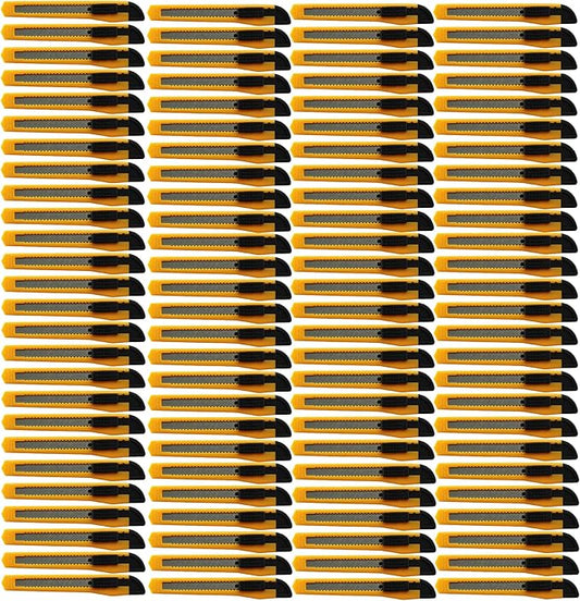 100x Bulk Small Yellow Utility Knife Box Cutters Snap Off Blade 9MM Blade