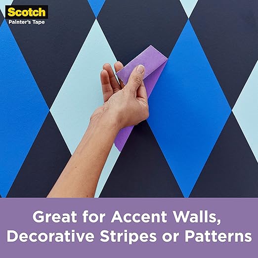 Scotch Delicate Surface Painter's Tape, Purple, Masking Tape Protects Delicate Surfaces and Removes Easily, Multi-Surface Painting Tape for Indoor Use, 1.41 Inches x 60 Yards, 4 Rolls