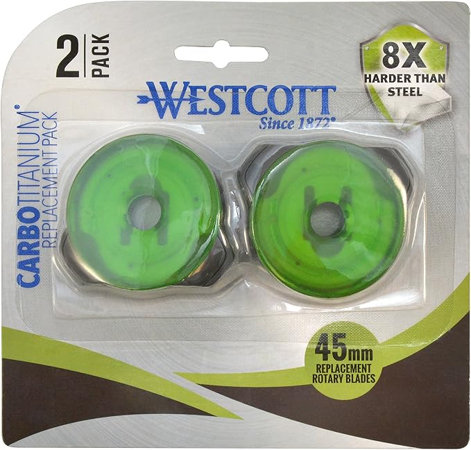 Westcott ‎16695 CarboTitanium Replacement Rotary Cutter Blades, 45mm (2-Pack)