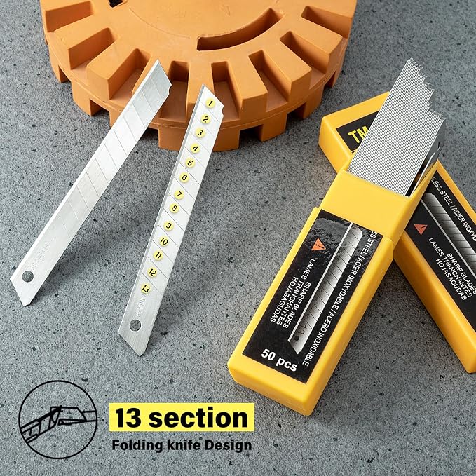 9mm Utility Knife Replacement Blades, Snap Off Blades for 9MM Universal Art Knife,Stainless Steel Blades Use in Office, Home, Arts, Crafts - 100PCS