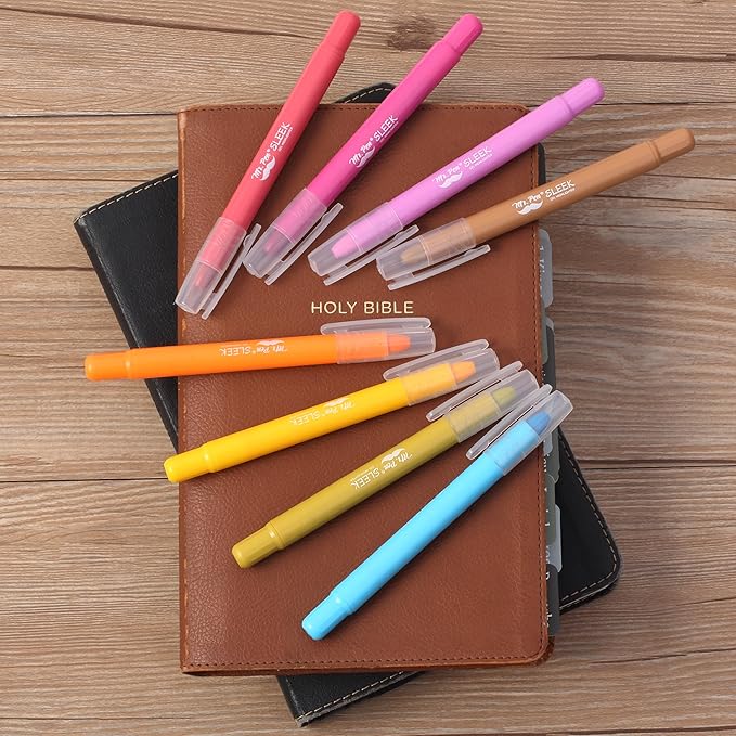 Mr. Pen- Gel Highlighter, 8 Pack, Dark Sunshine & Smiles, Bible Highlighters No Bleed, No Bleed Highlighters, Bible Highlighter