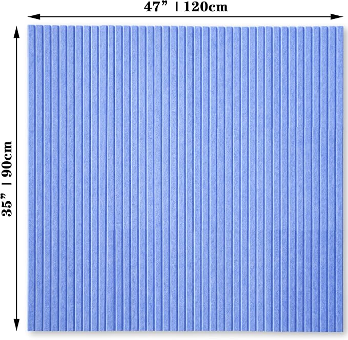 YOUDEFUL 47" x 35" Large Felt Bulletin Board, Blue | 12 Pcs Self-Adhesive Cork Board Alternative, Pin Boards for Wall Decor, Home, Office, Classroom,Dorm