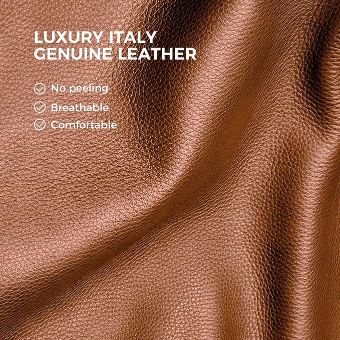 TOMU Genuine Leather Office Chair - Ergonomic Executive Office Chair for Boss and Manager, with Adjustable armrest, Headrest, Lumbar Support and Reclining Back- Luxury and Commercial