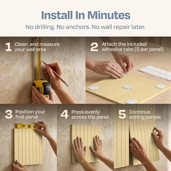 X-Large Cork Board Alternative 12-Pack Felt Bulletin Board Thick and Decorative Pin Board for Home Office Walls 47.24 x 35.43 Inches with 72 Adhesive Tabs - [Cancun Sand]