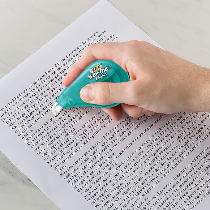 BIC Wite-Out Brand EZ Correct Correction Tape, Applies Dry, Translucent Dispenser Shows How Much Tape is Remaining (Pack of 9, 162 Count Total)