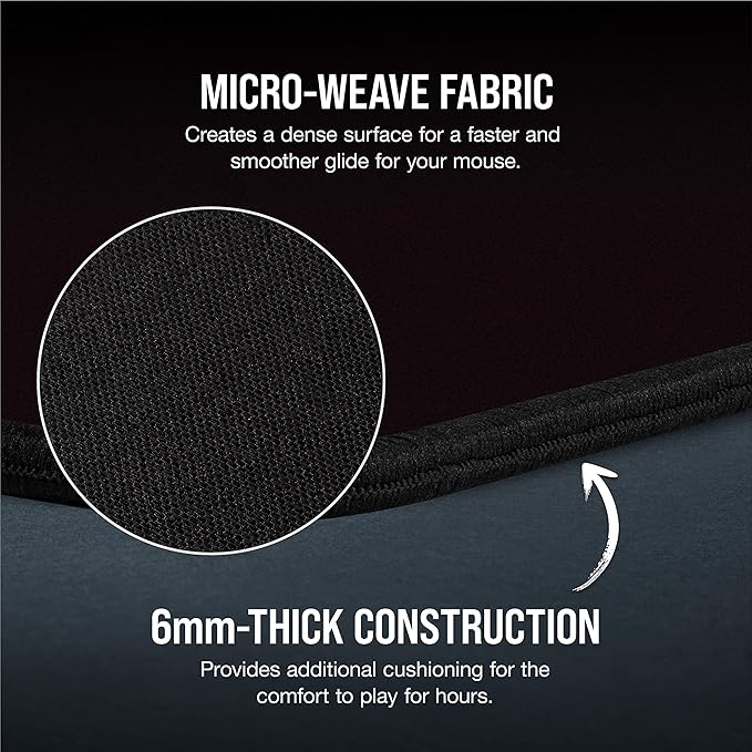 Corsair MM350 PRO Extended XL Premium Spill-Proof Cloth Gaming Mouse Pad – 36.6” Width x 15.7” Height Surface – Black,(Pack of 10)