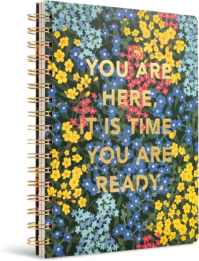 Compendium Spiral Notebook - You are here, it is time, you are ready. — A Designer Spiral Notebook with 192 Lined Pages, College Ruled, 7.0”W x 9.25”H