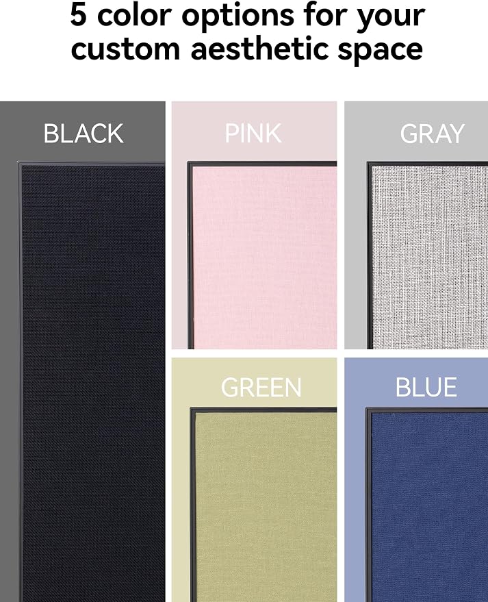 Cork Board White Board Combo | 36"X24" Linen Bulletin Board Whiteboard for Wall, Magnetic Dry Erase Corkboard for Home, Office, School, Black