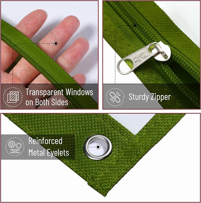 Mr. Pen- Pencil Pouch for 3 Ring Binder, 5 Pack, 10"x7", Smooth Zipper | Clear Window, Large Capacity Pencil Case with 3 Reinforced Grommets for School, Office, Supplies Storage | Clear Window, Large Capacity Pencil Case with 3 Reinforced Grommets for ...