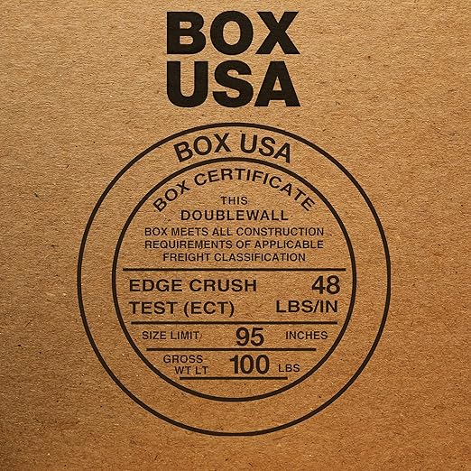 Box USA 24" L x 24" W x 6" H 10-Pack - Flat Double Walled Corrugated Boxes for Shipping, Packaging, Moving, Storage for Home Business, Strong Wholesale Bulk Boxes