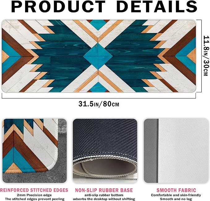 UTELKA Western Desk Mat, Western Desk Accessories for Office Dorm 31.5x11.8
