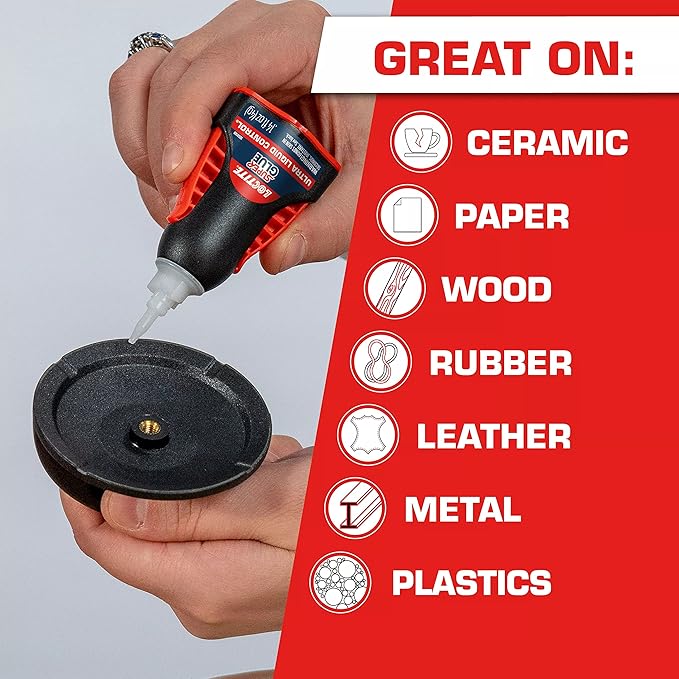 Loctite Super Glue Ultra Liquid Control, Clear, 0.14 fl oz Bottle, 6 Pack - Superglue for Plastic, Wood, Metal, Crafts & Repair, Cyanoacrylate Adhesive Instant Glue, Quick Dry
