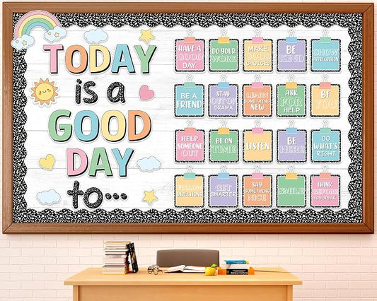 Inspirational Bulletin Board Set Composition Back to School Classroom Decorations Today Is A Good Day Quotes Bulletin Board Composition Notebook Cutout for Teacher Student School Classroom Office Wall