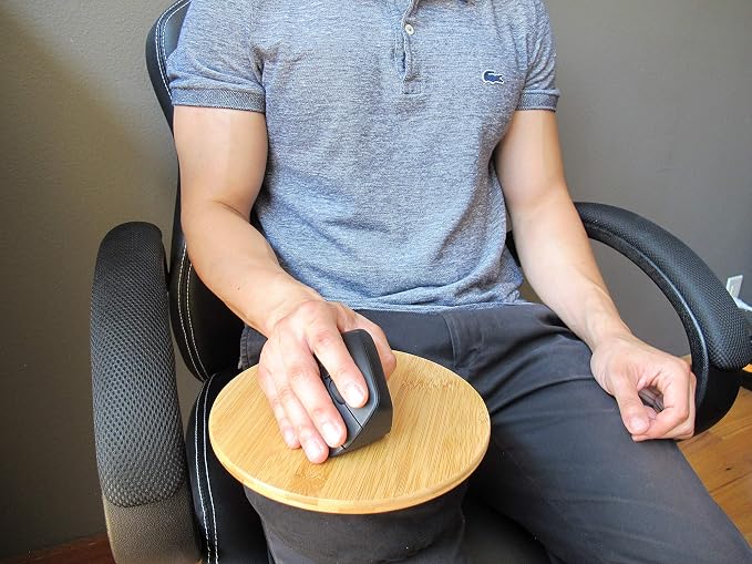 MOJO Beanbag Ergonomic Mousepad - Comfortable Mouse Pad for Sofa, Bed, Lap, Couch, and Anywhere Else (Bamboo Wood)