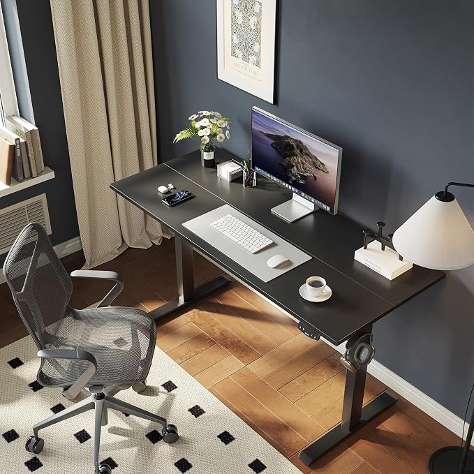 Agilestic 48 * 24 Inch Height Adjustable Electric Standing Desk, Black | Sit Stand Up Computer Desk, Memory Presets, Stable Steel Frame,154 lbs, Easy Assembly, Splice Board, Home Office, Studying