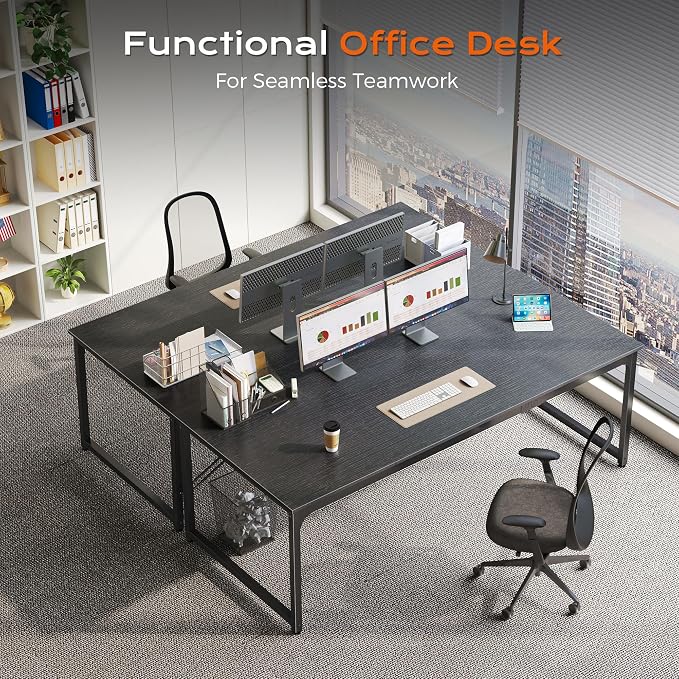 70.8 X 29.5 Inch Computer Desk with Deeper Desktop, Gaming Office Writing Work Desk for Home Office, Study, Bedroom, Work from Home, Metal Frame, Black