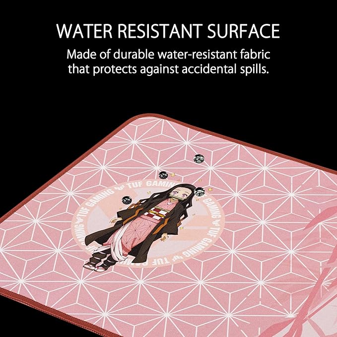 ASUS TUF Gaming P1 Portable Gaming Mouse pad (Triple Guard Protective Coating, Water-Resistant Surface, Durable Anti-fray Stitching, and Non-Slip Rubber Base) - Demon Slayer, NEZUKO