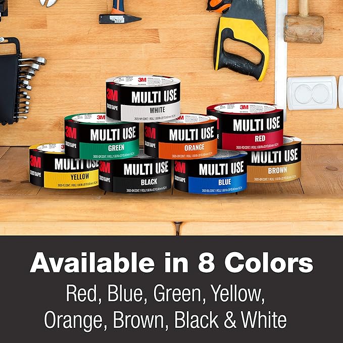 3M Multi-Use Colored Duct Tape, Red with Strong Adhesive and Water-Resistant Backing, Multi-Surface Duct Tape for Indoor and Outdoor Use, 1.88 Inches x 20 Yards, (3920-RD) Roll (Pack of 2)