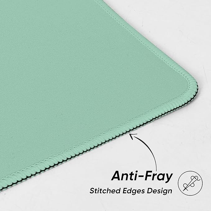Premium Mouse Pad with Stitched Edges – 10.2 x 8.3 in | Smooth, Washable Mat with Non-Slip Base | Personalized Cute MousePads for Laptop, Computer, Office, Home (Mint Green)