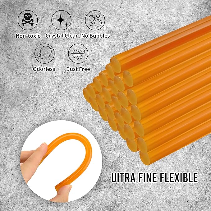 32 Pcs Dent Repair Glue Sticks, 0.43” Dia x 8” Long Yellow Hot Glue Sticks, Paintless Dent Repair Tool Kit PDR Glue Sticks for Craft Gun and Car Body Repair Dent Remover Tool