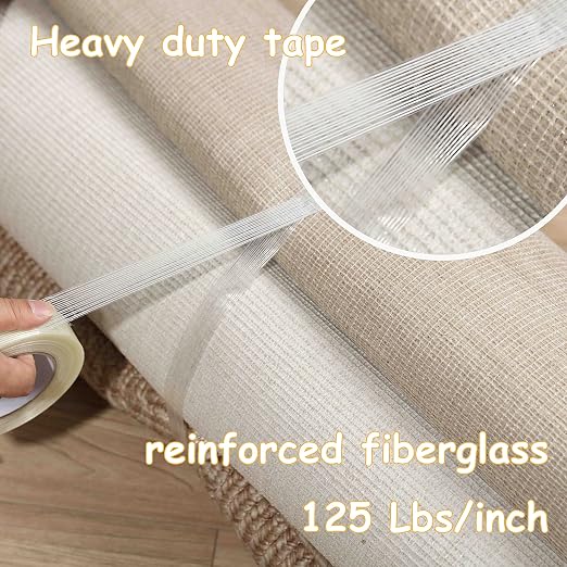 Valley'sYuMiao 6 Pack,Filament Strapping Tape, 1in×60yds, Mono Fiberglass Transparent Reinforced Packing, Heavy Duty Wearproof Tape, 5.5mils