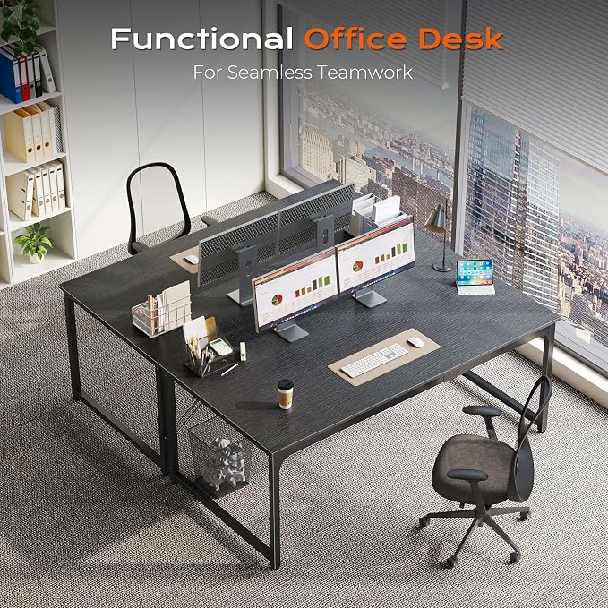 63 X 29.5 Inch Computer Desk with Deeper Desktop, Gaming Office Writing Work Desk for Home Office, Study, Bedroom, Work from Home, Metal Frame, Black