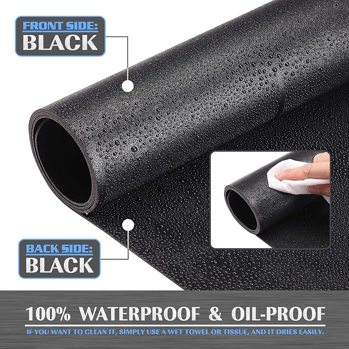 K KNODEL Extra Large Desk Mat, Leather Mouse Pad (47.2"x17", Black) | Desk Pad, Keyboard Pad, Computer and Laptop Mat, Desktop Protector and Cover, Writing Pad and Blotter for Home Office