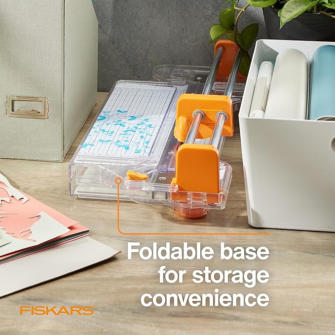 Fiskars ProCision Rotary Bypass Paper Trimmer, 12" Cut Length, Self-Sharpening, Paper Trimmer for Crafting and Scrapbooking, Arts and Crafts Supplies, Photo Cutter