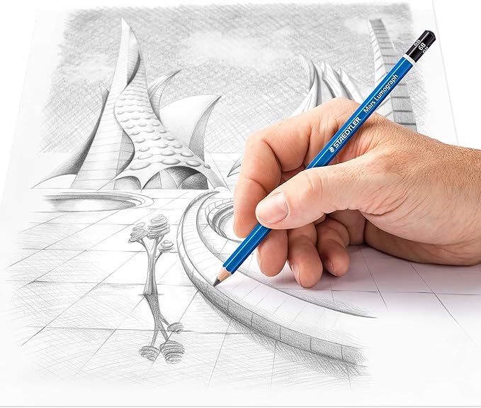 Staedtler Lumograph Graphite Drawing and Sketching Pencils 100G6, Set of 6 Degrees in an Attractive Storage Tin (100G6)