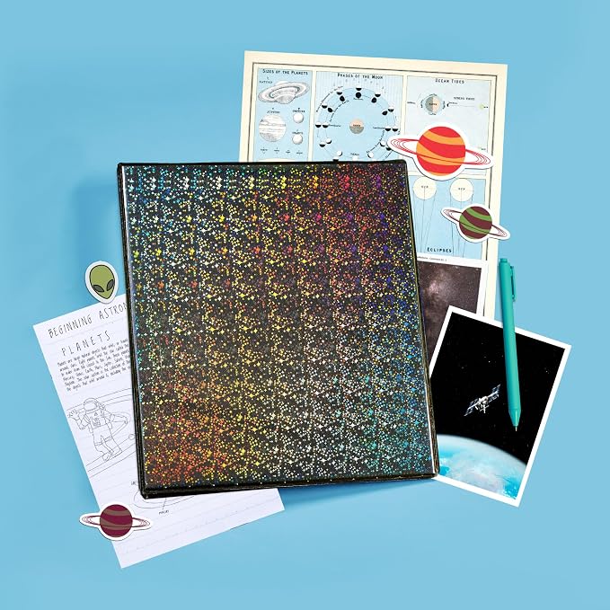 Avery Luxe Collection Durable Holographic 3 Ring Binder, Customizable View Cover, 1 Inch Round Rings, 1 Holographic Black Binder (03225) (Pack of 6)