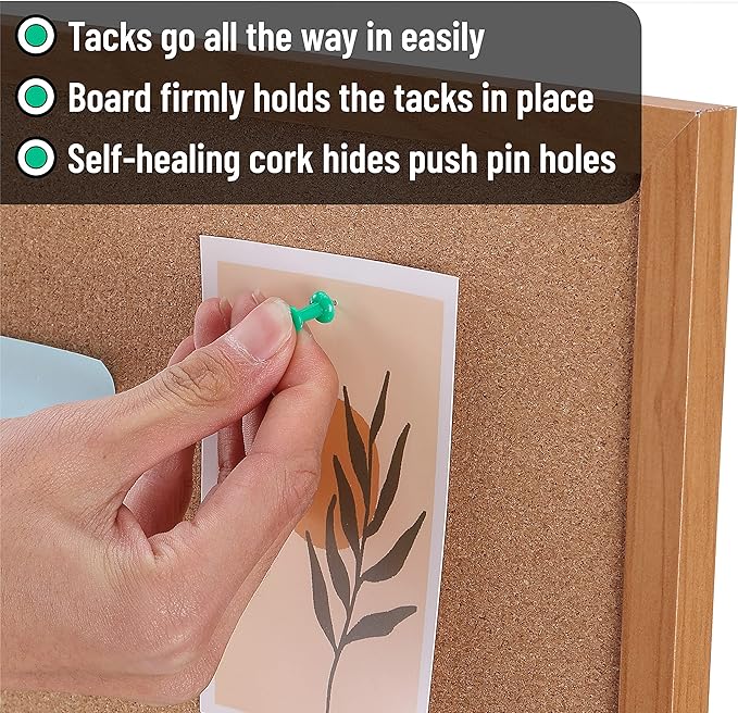 Mr. Pen- Cork Notice Board, 24 X 18 Inches, Cork Bulletin Board for Walls, Pin Boards, Framed Corkboard, Decorative Hanging Pin Boards, Perfect for Office & Home Decor